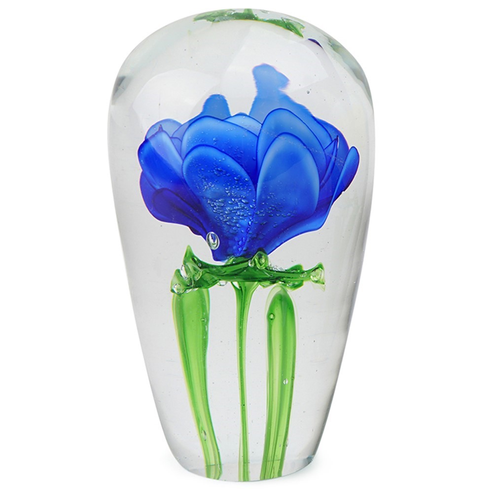 Long Stem Paperweight - Blue Rose