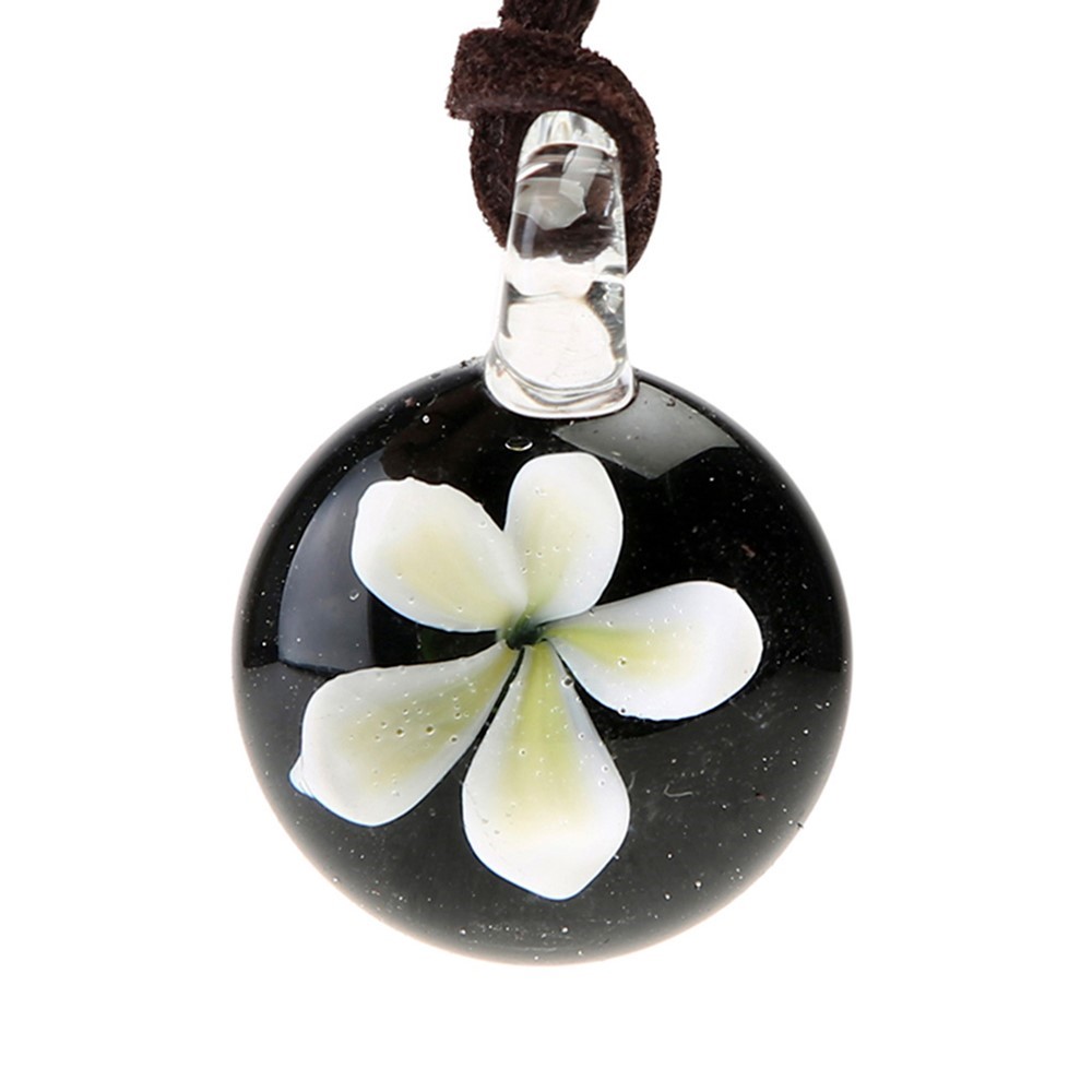 Glass Pendant - Plumeria