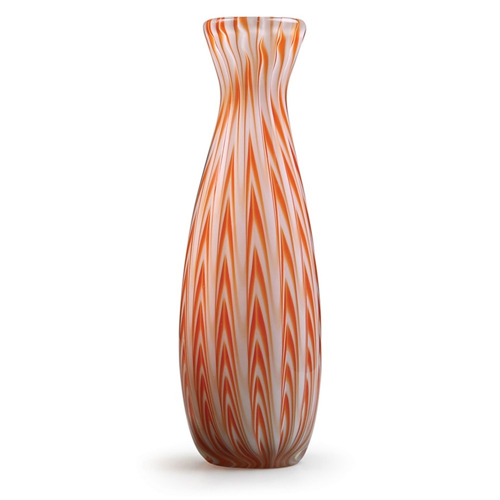 Chevron Bottle Vase - Tangerine 26707A