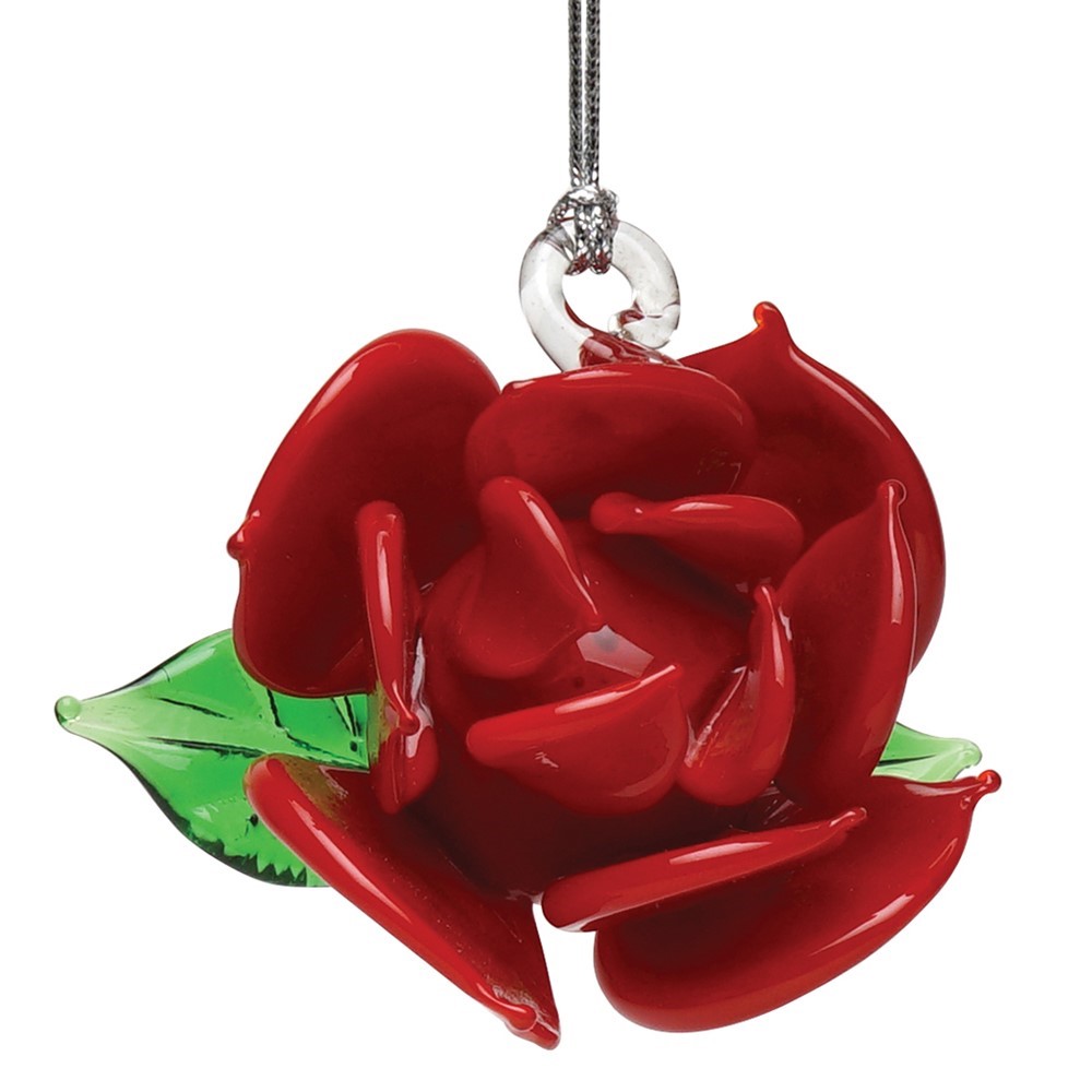 Glassdelights Ornament - Red Rose 26921