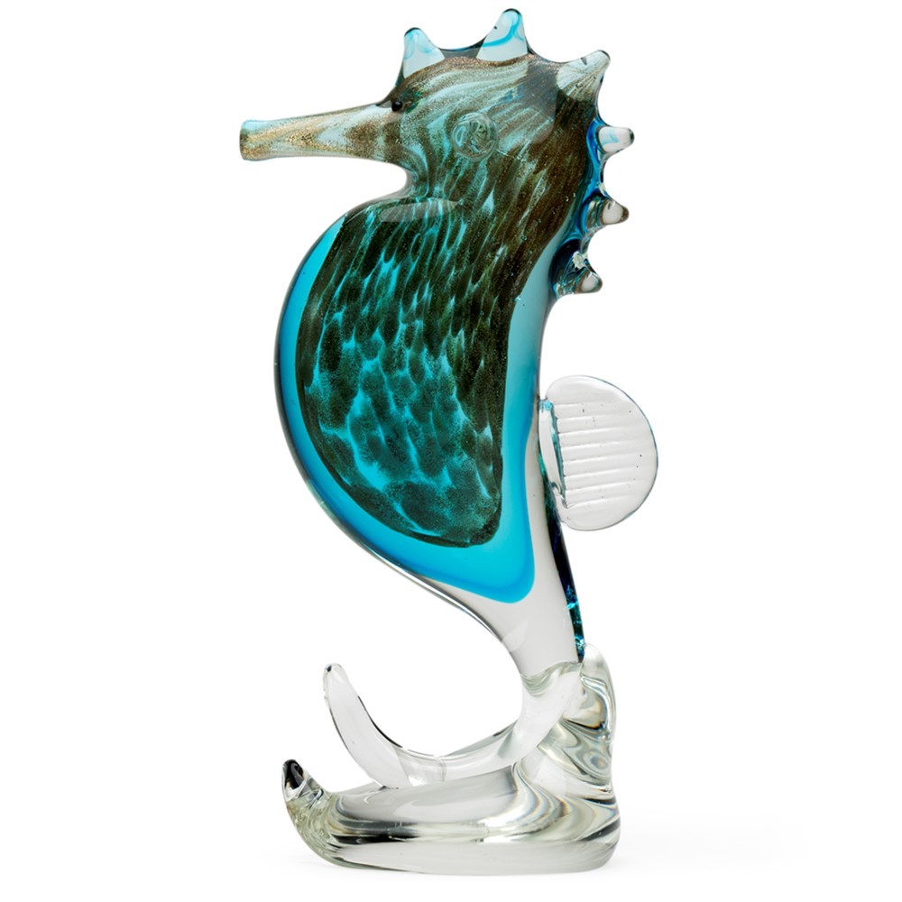 Small Seahorse - Aqua/Gold 25390AQ