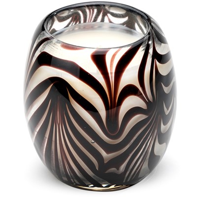 Glisten Glass Candle Zebra Glow | Dynasty Gallery