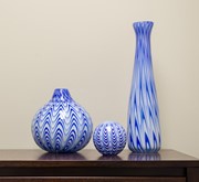 Chevron Bottle Royal Blue Vase 26706A View 3