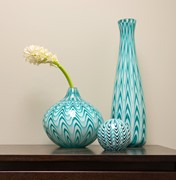 Chevron Teardrop Vase - Largo Teal 26705B View 3