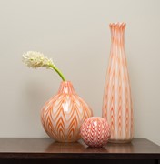 Chevron Teardrop Vase - Tangerine 26707B View 3