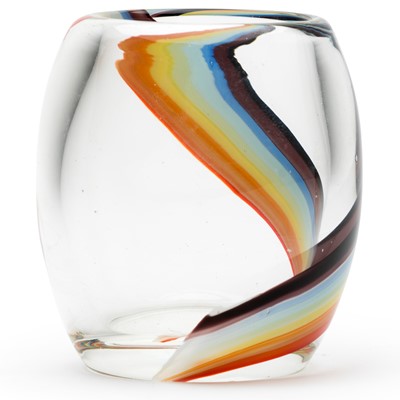 Glisten Glass Candle Rainbow Stripe  Dynasty Gallery, Candle Glass 