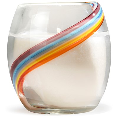 Glisten Glass Candle Rainbow Stripe | Dynasty Gallery