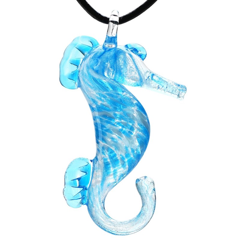 Seahorse Pendant - Aqua Glow