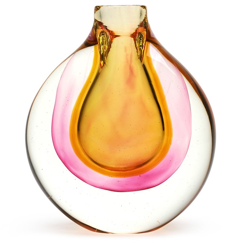 Halo Teardrop Vase - Amber/Rose