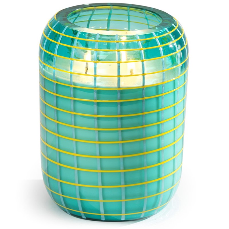 Glisten+Glass Grid Beehive, Mojito Blue - White Tea + Ginger